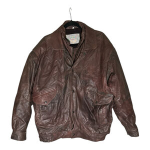 VTG Leather Dynamics 80’s Bomber Jacket Sz L
